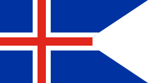 blue, white-red nordic cross, swallowtail cut