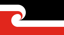 black-white-red, interrupted by a curving spiral pattern