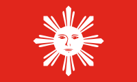 red, white sun