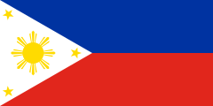 blue-red, white triangle, yellow sun, three yellow stars
