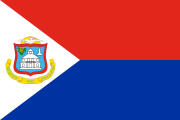 red-blue, white triangle, coat of arms