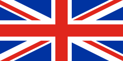 blue, red-white pinwheel saltire outlined in white, red cross outlined in white