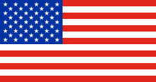 13 red-white stripes, blue canton, fifty white stars