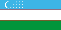 blue-white-green, red outline, white crescent and 12 white stars